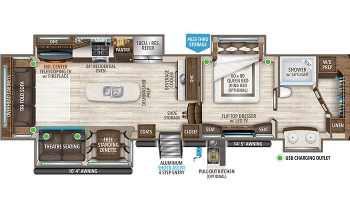 Solitude 372WB floor plan diagram.